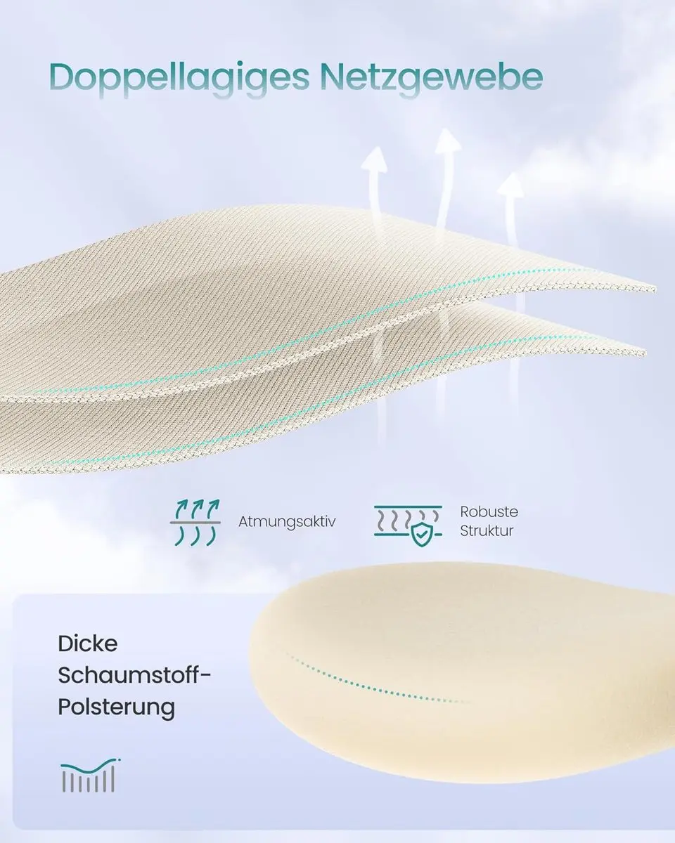 Songmics Ergonomische Bureaustoel - Zandbeige - 150 kg - afbeelding 2 van 6