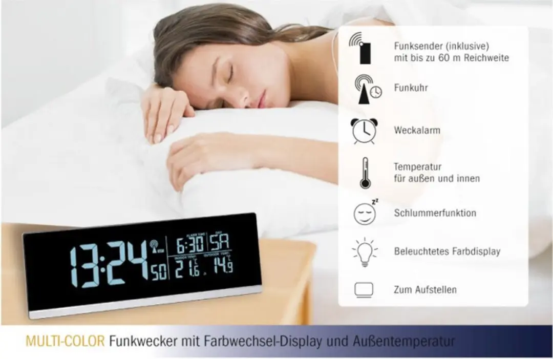 TFA Dostmann Wekker Zendergestuurd 60.2548.01 - Zwart - afbeelding 2 van 5