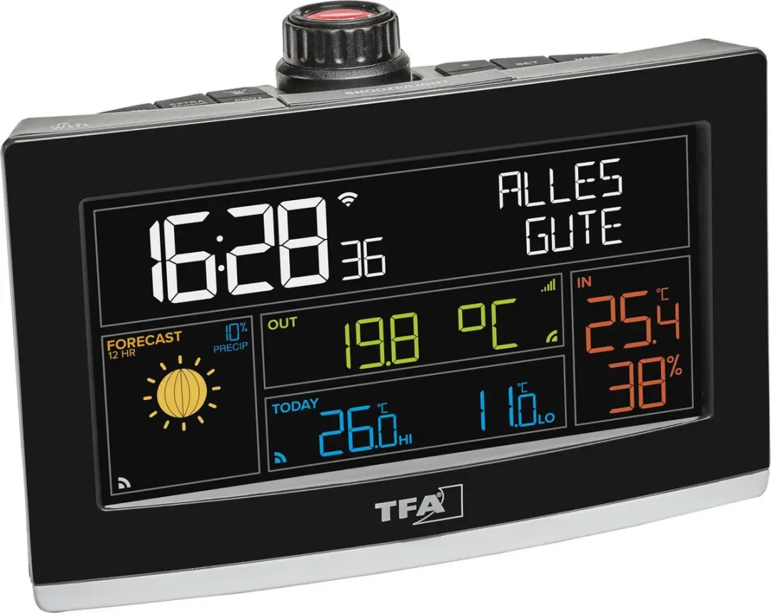 TFA Dostmann VIEW SHOW 35.8002 WiFi-tafelklok - Zwart - afbeelding 3 van 4