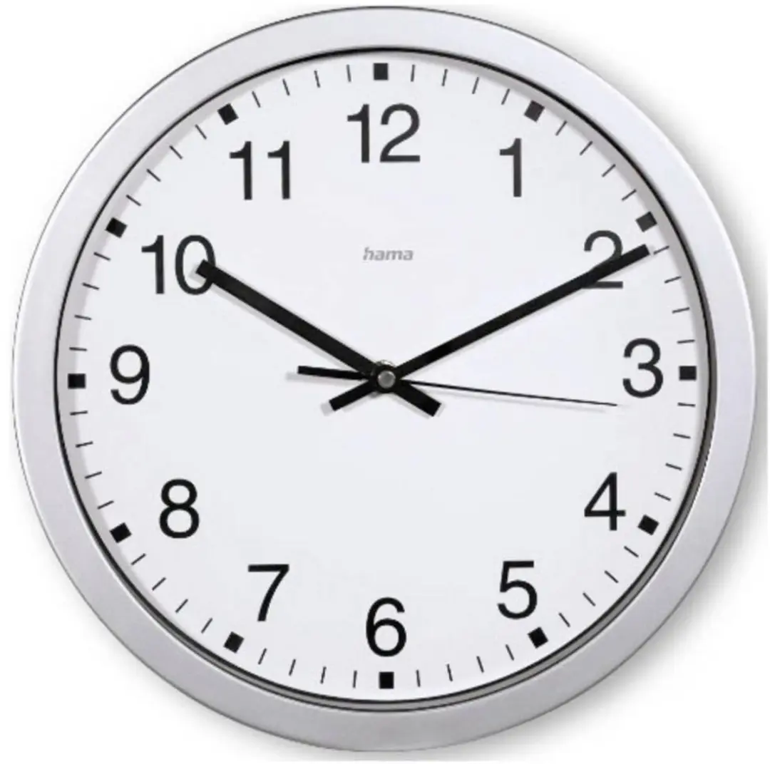 Hama Mallorca Wandklok 30cm - Zilver/Wit - afbeelding 5 van 5