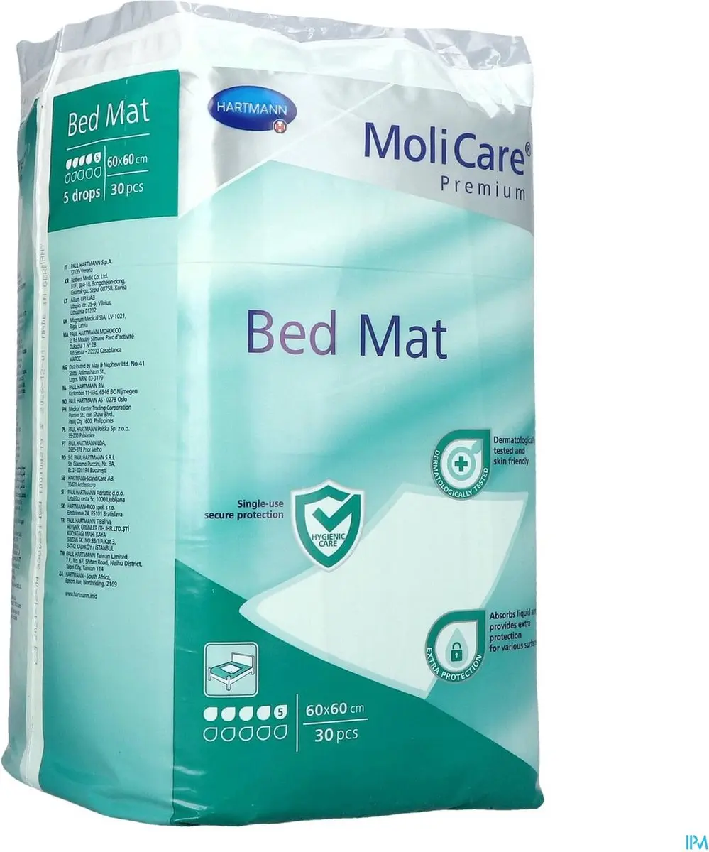Hartmann Molicare Premium Bed Mat 60x60cm - 30 Stuks - afbeelding 2 van 2