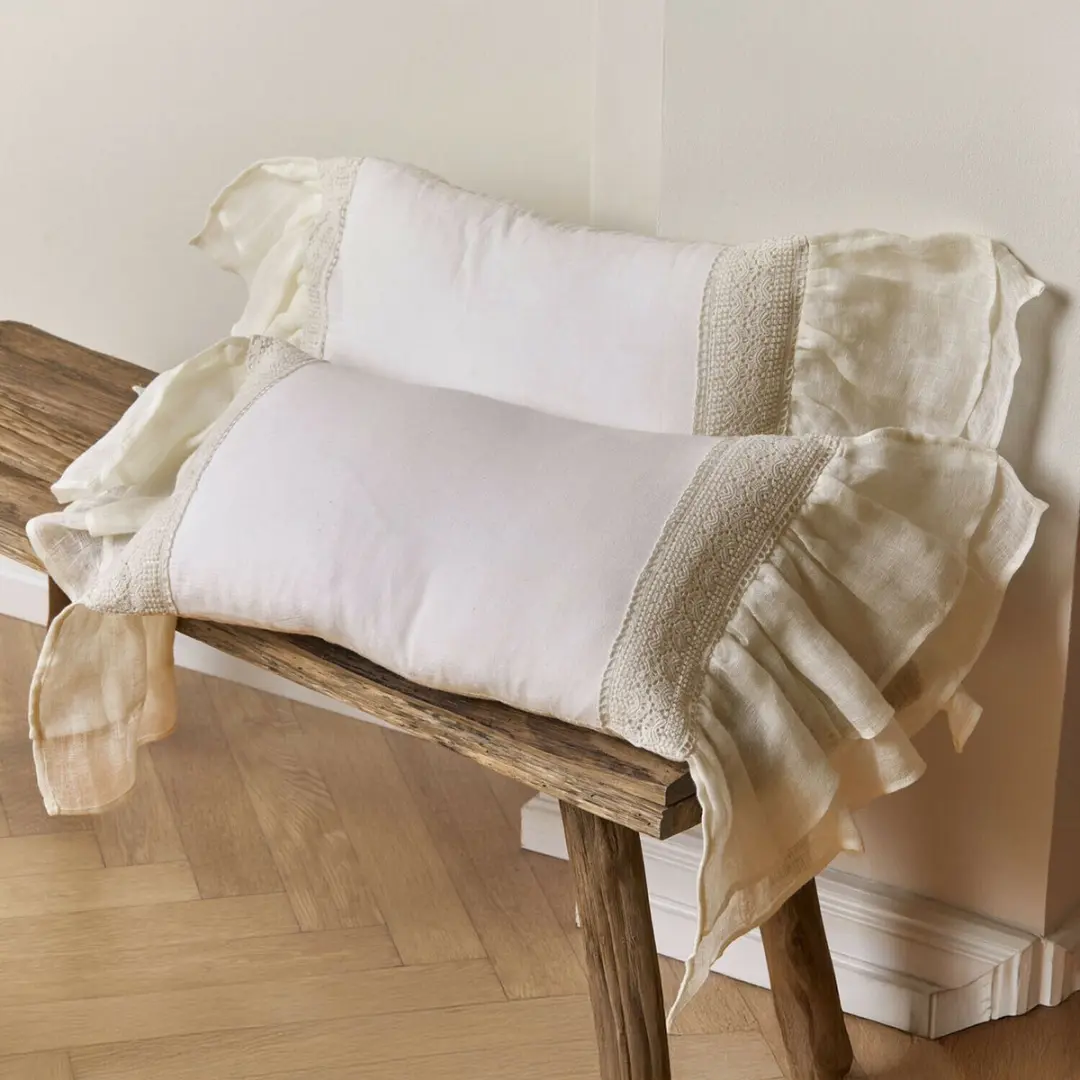 Loberon Kussenhoes Set 2 Stuks Jolévianne Crème - afbeelding 3 van 6