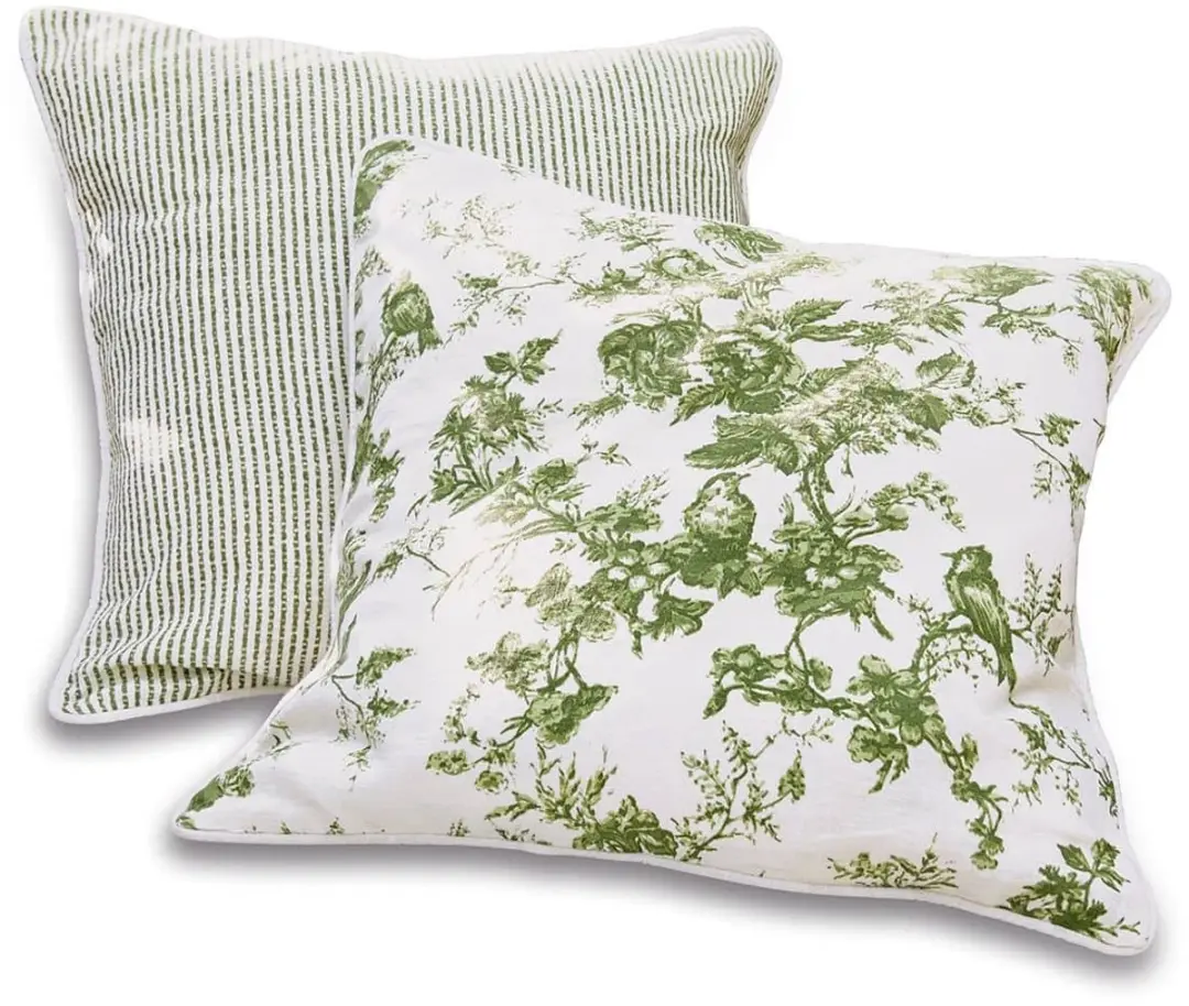 Loberon Kussenhoes Mercier Groen/Wit