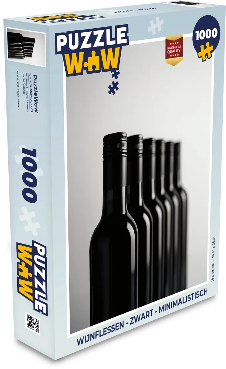 PuzzleWow Wijnflessen Legpuzzel 1000 Stuks