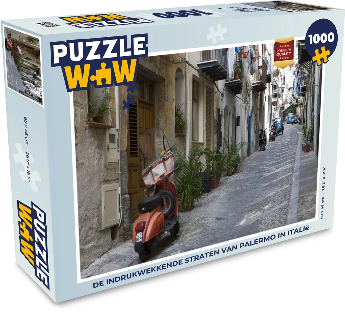 PuzzleWow Palermo Italië Legpuzzel 1000 Stuks - Multicolor