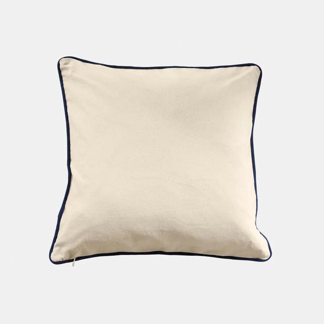Loberon Kussenhoes Whitmere - Blauw/Wit - afbeelding 4 van 4