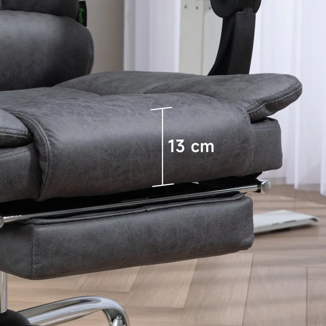 Vinsetto Massage Bureaustoel - Microvezel - Donkergrijs - afbeelding 2 van 6
