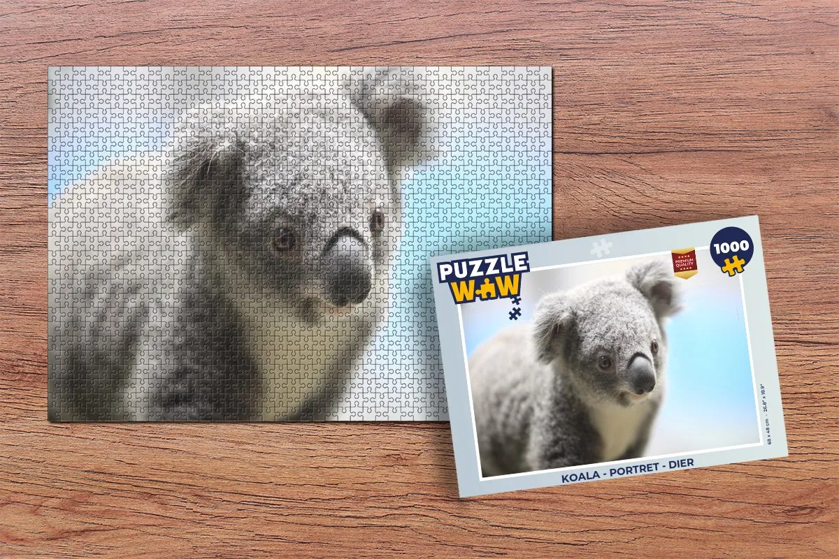 PuzzleWow Koala Portret Legpuzzel 1000 Stuks - Multicolor
