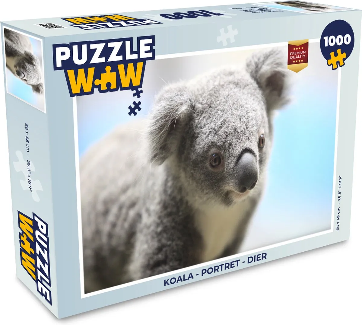 PuzzleWow Koala Portret Legpuzzel 1000 Stuks - Multicolor