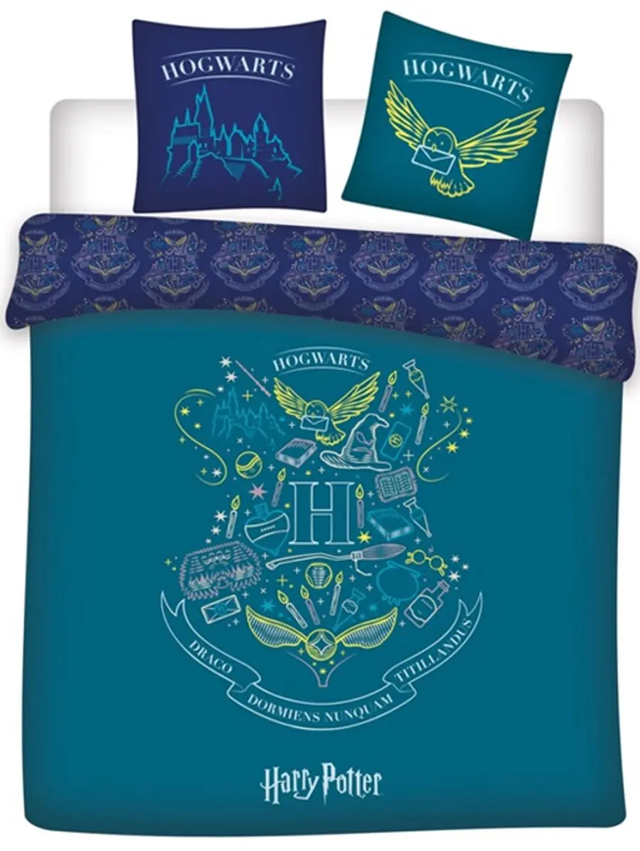 Harry Potter Dekbedovertrek groen/ turquoise