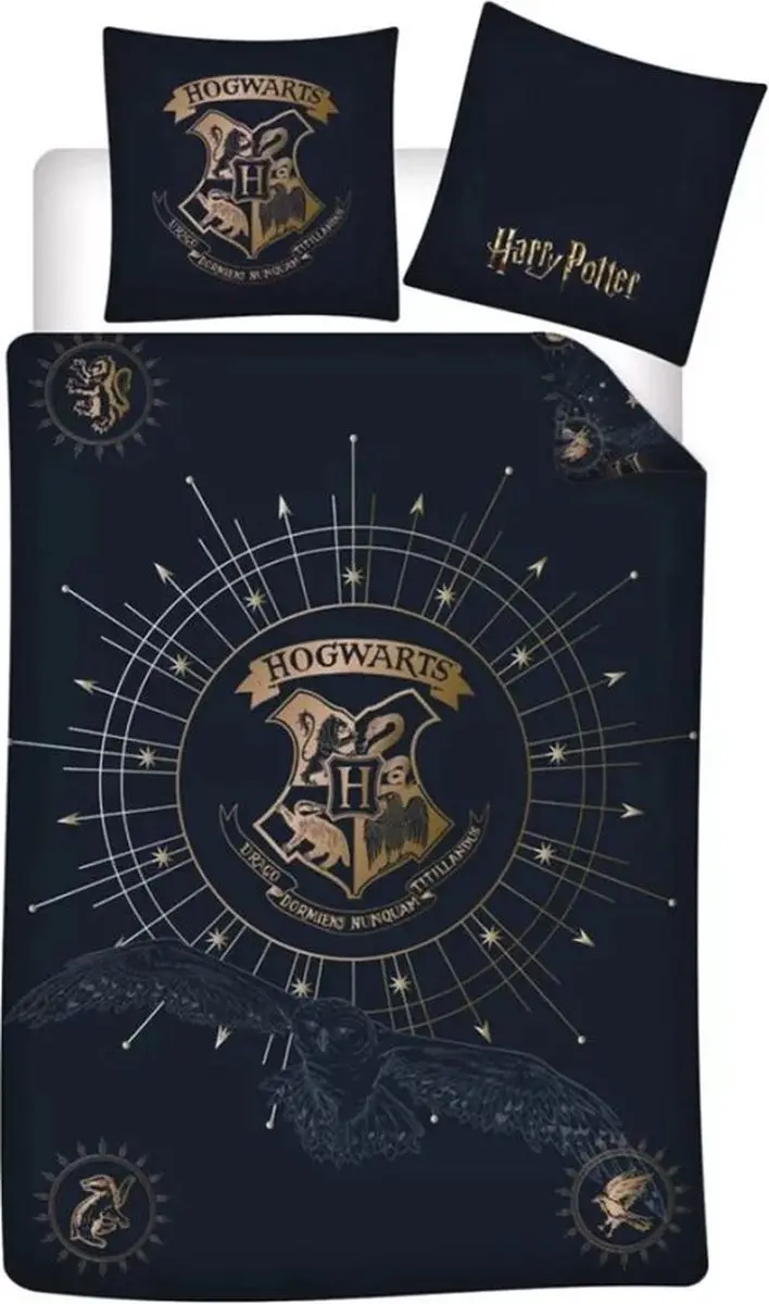 Harry Potter Dekbedovertrek zwart 140 x 200 cm