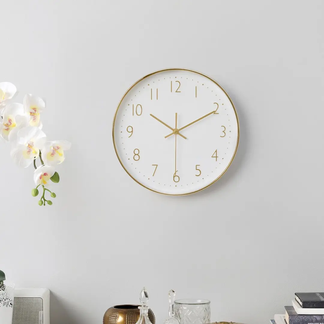 Nedis Wandklok 30cm - Goud/Wit - afbeelding 5 van 6