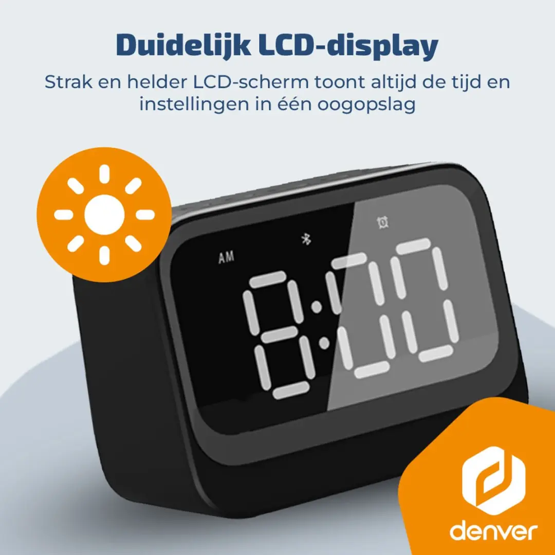 Denver EC-54B Digitale Wekker - Bluetooth Speaker - Zwart - afbeelding 5 van 6