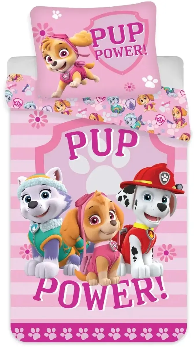 PAW Patrol Pup Power Dekbedovertrek Junior Roze - 100x135cm - afbeelding 3 van 3