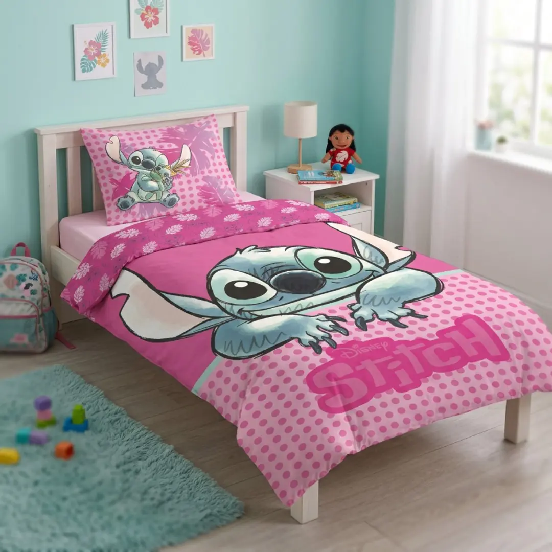 Lilo & Stitch Dekbedovertrek Eenpersoons - Blauw Meerkleurig - afbeelding 4 van 5