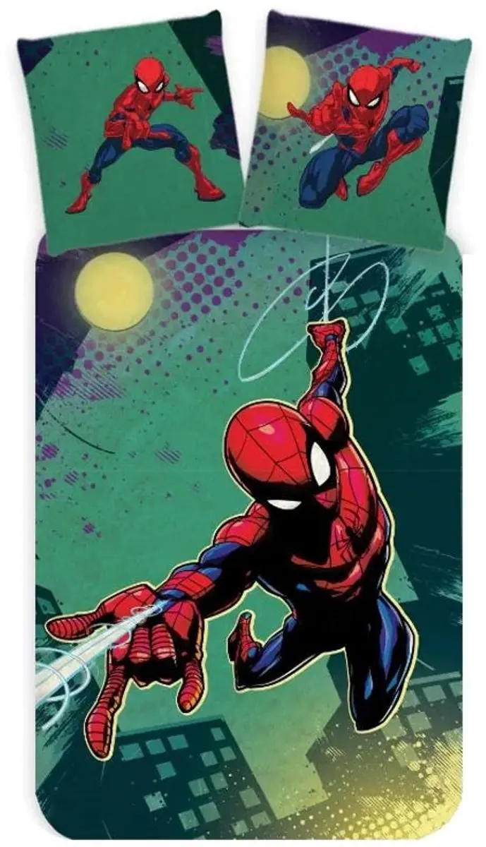 Spiderman Peuterdekbedovertrek Groen