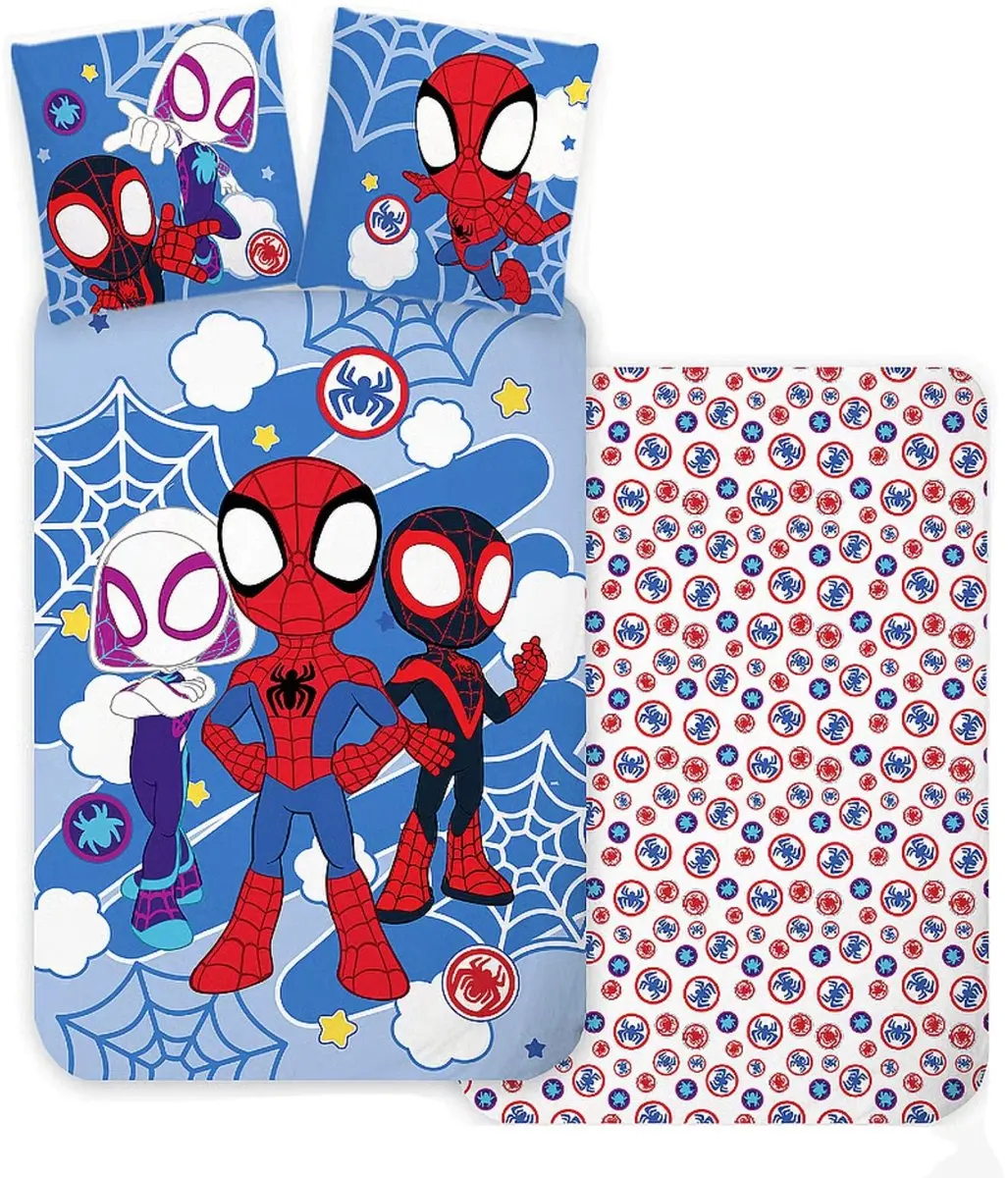 Spider-Man Dekbedovertrek Eenpersoons - Blauw - afbeelding 2 van 2