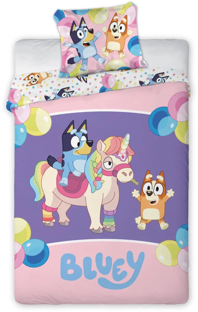 Bluey Magical Party kinderbeddengoed set 100×135cm, 40×60 cm