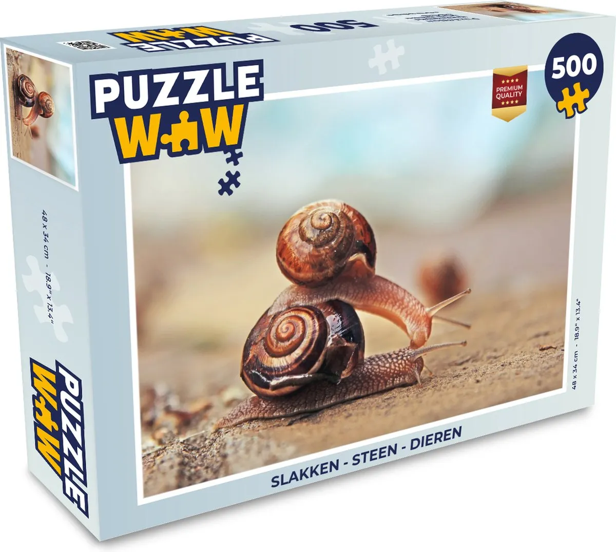 PuzzleWow Slakken Legpuzzel 500 Stuks - Multicolor
