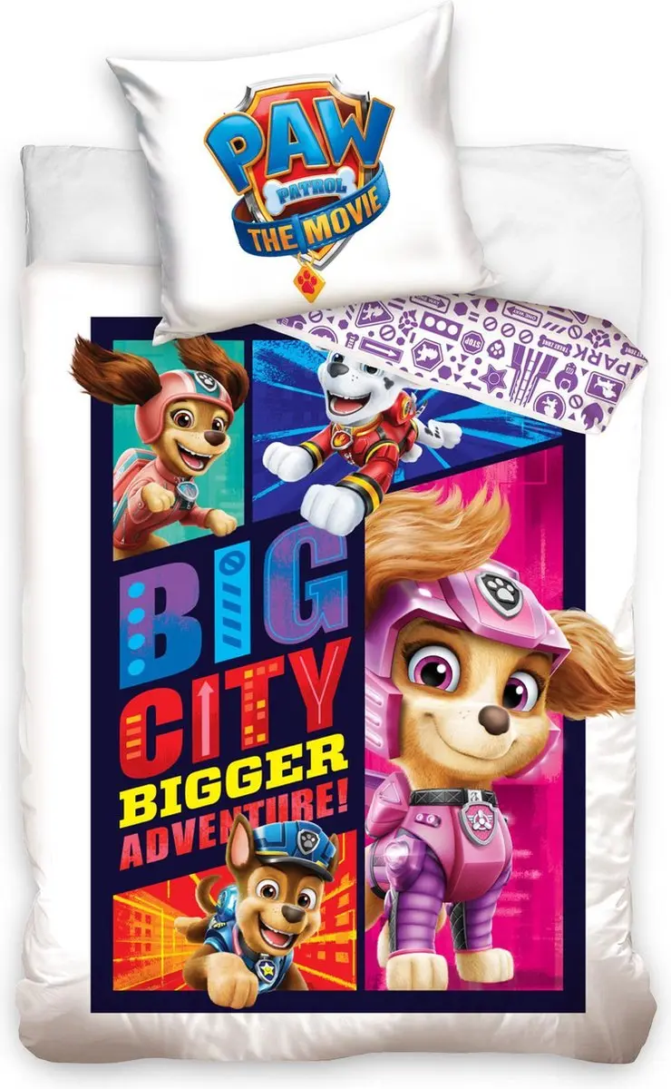 PAW Patrol Big City Dekbedovertrek Eenpersoons 140x200cm