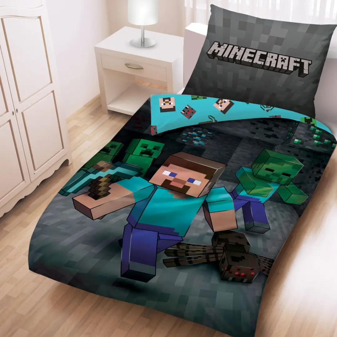 Minecraft Dekbedovertrek Mining 140x200cm - Multicolor - afbeelding 3 van 3