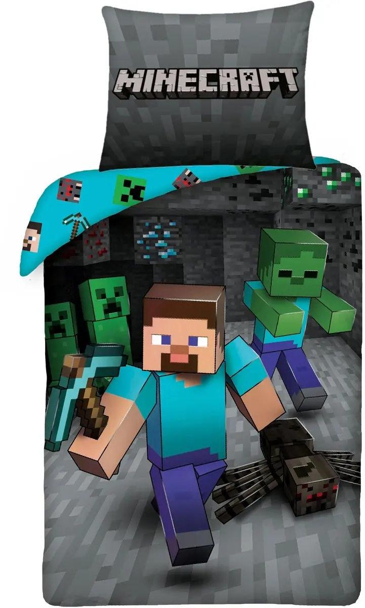 Minecraft Dekbedovertrek Mining 140x200cm