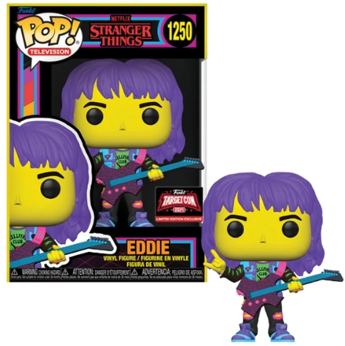 Funko Pop! Stranger Things Eddie met Gitaar #1250 - Blacklight