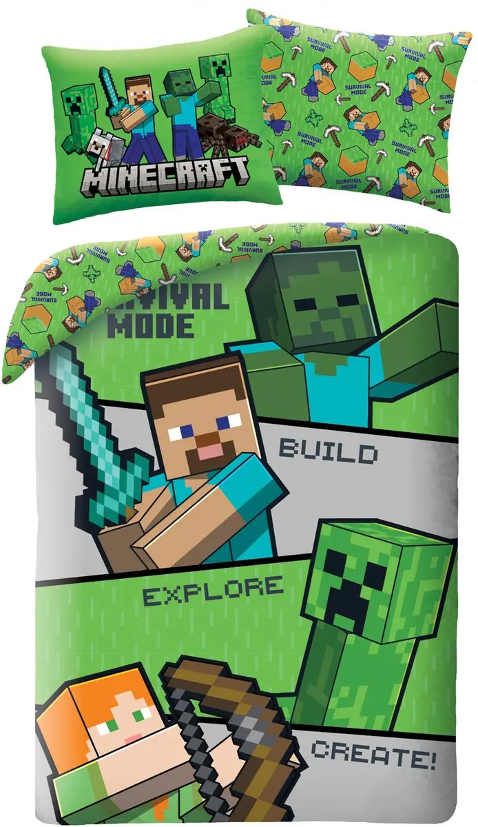 Minecraft Dekbedovertrek Survival Mode