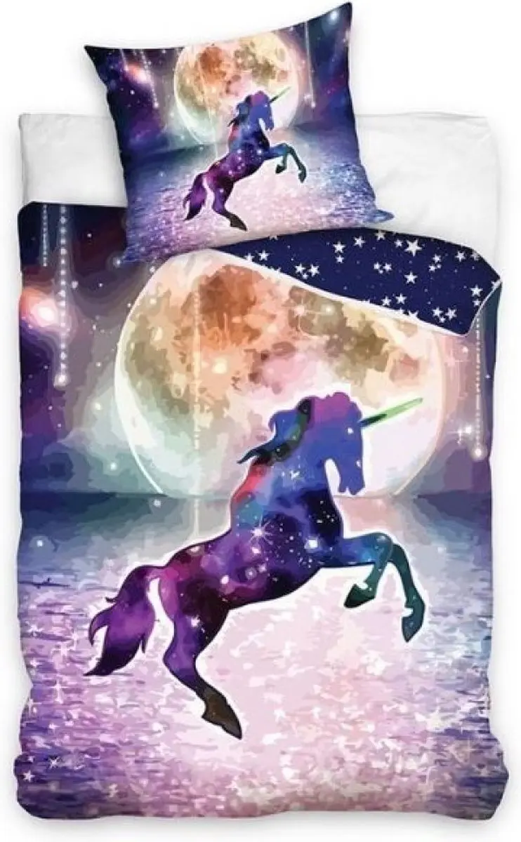 Dekbedovertrek Unicorn 140x200cm Kussensloop 65x65cm Katoen