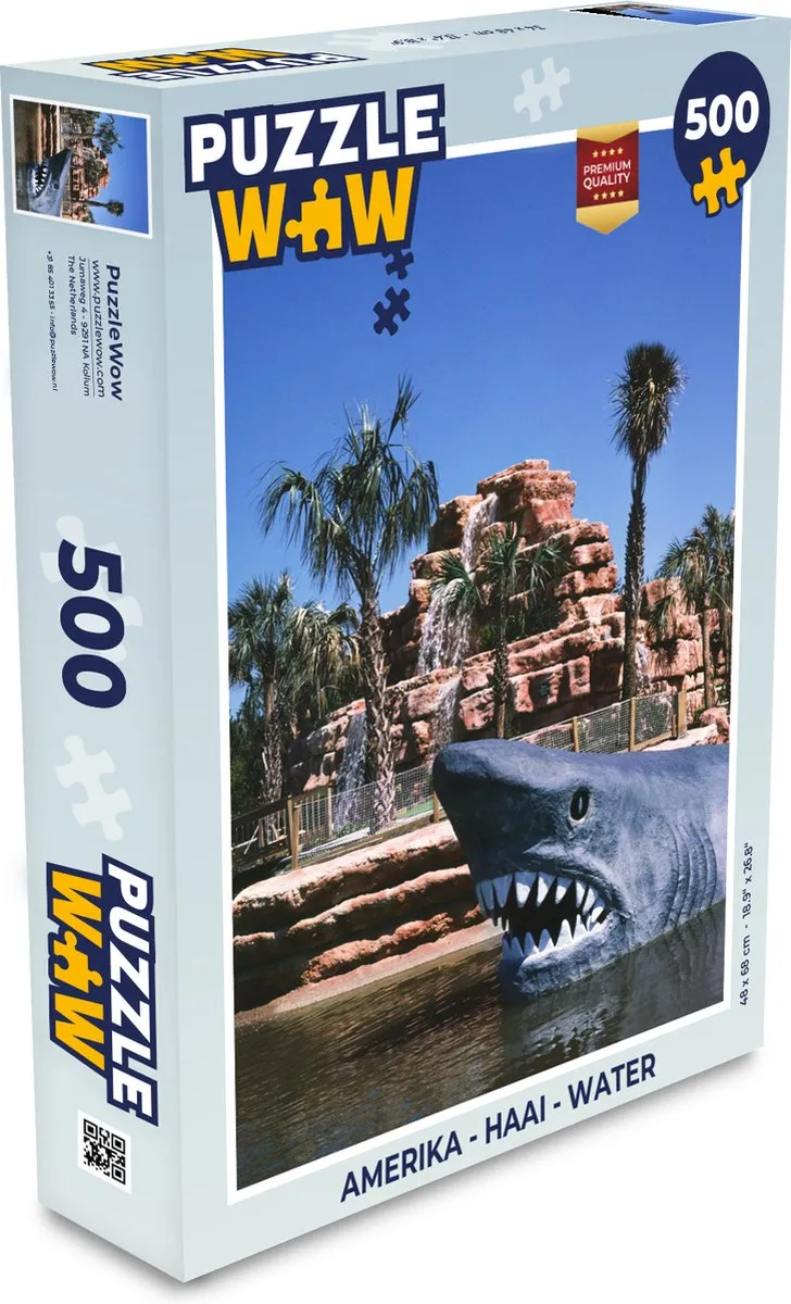 PuzzleWow Amerika Haai Legpuzzel 500 Stuks - Multicolor
