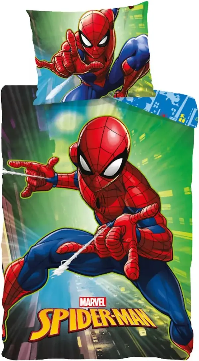 Spiderman Peuterdekbedovertrek city