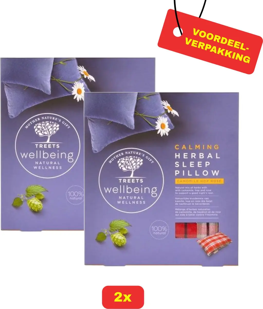 2x Treets Herbal calming sleep pillow / kruidenmix / bevorderd de goede nacht ru