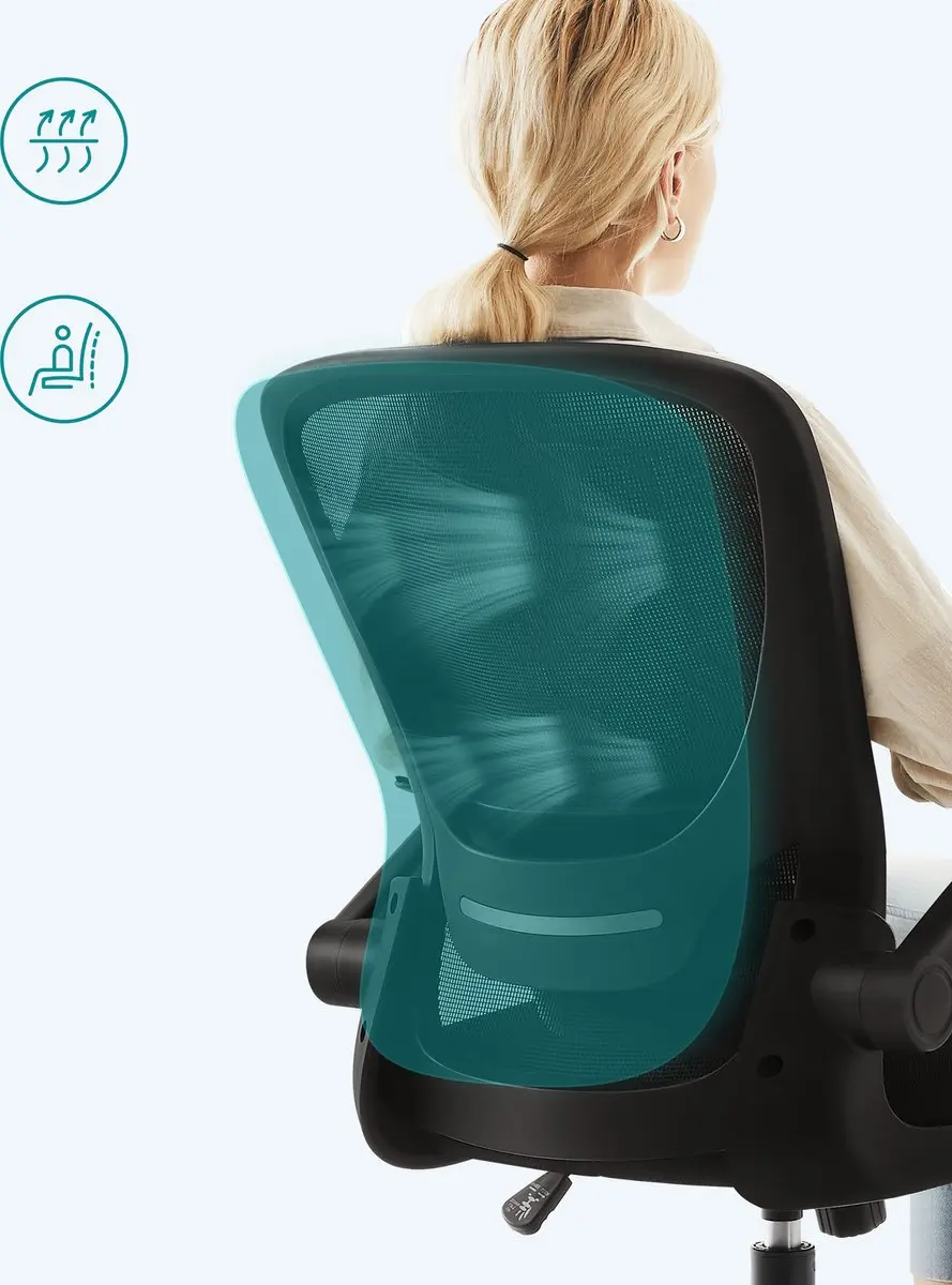 Songmics Ergonomische Bureaustoel - Zwart - afbeelding 6 van 6