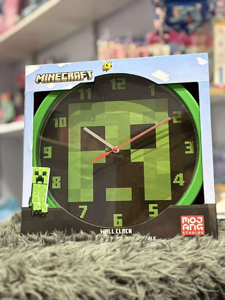 Lilo & Stitch Minecraft Wandklok - 24cm - Groen - afbeelding 2 van 4