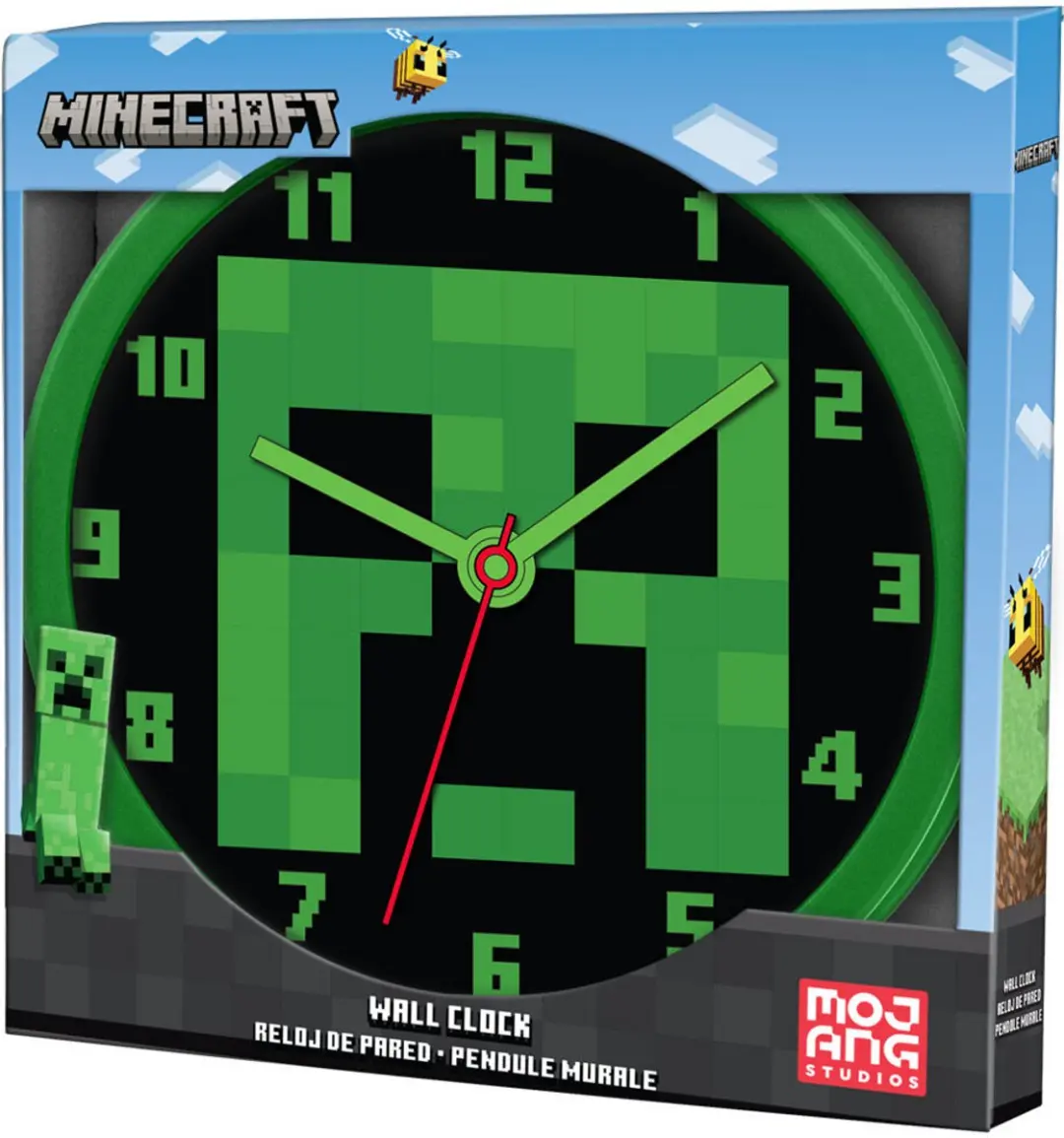 Lilo & Stitch Minecraft Wandklok - 24cm - Groen - afbeelding 3 van 4
