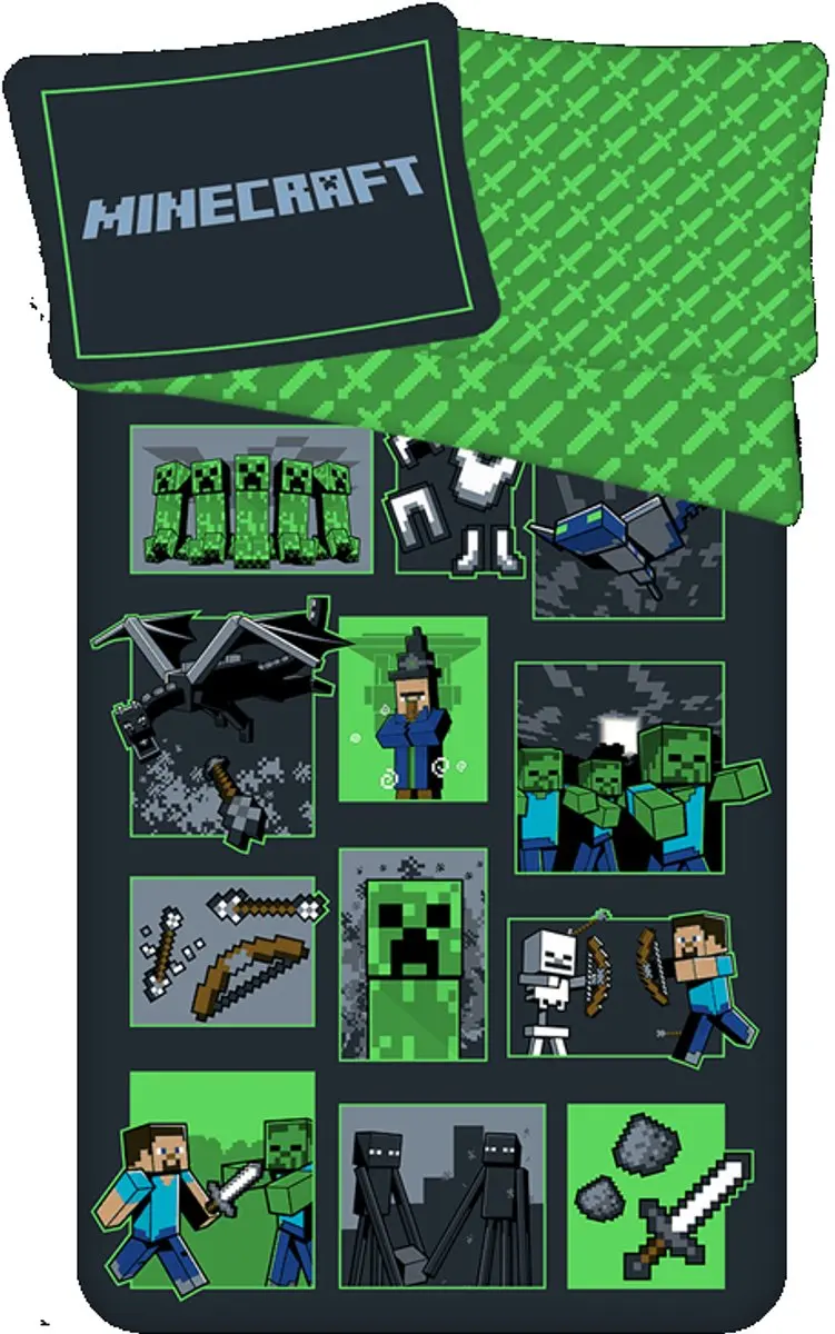 Minecraft Dekbedovertrek Survival Mode- 140 x 200 cm