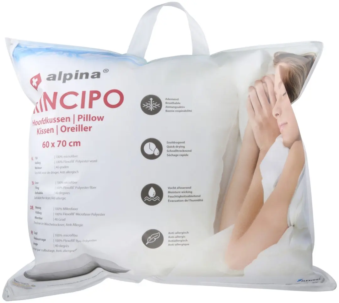 Alpina Hoofdkussen 60x70cm - Wit - afbeelding 3 van 5