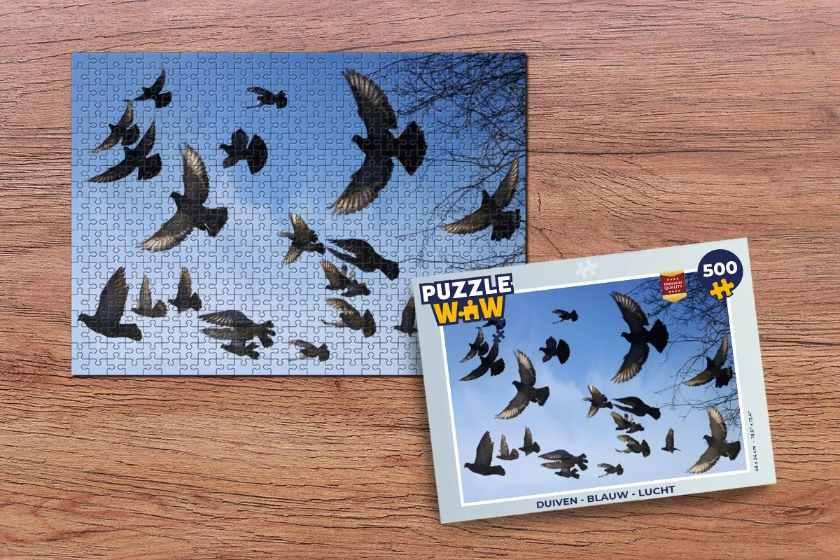 PuzzleWow Duiven Lucht Legpuzzel 500 Stuks - Multicolor