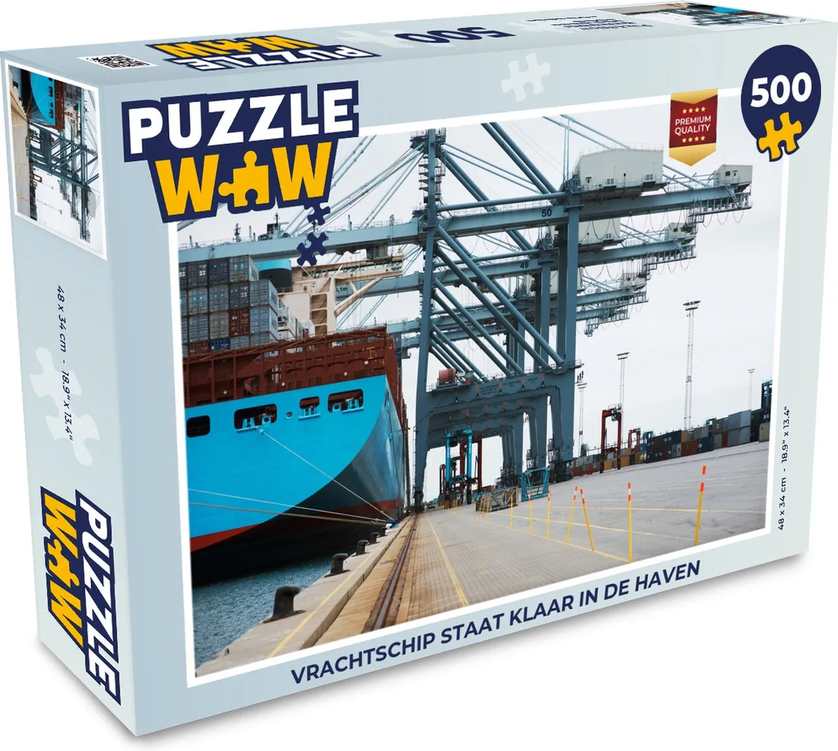 PuzzleWow Vrachtschip in de Haven Legpuzzel 500 Stuks