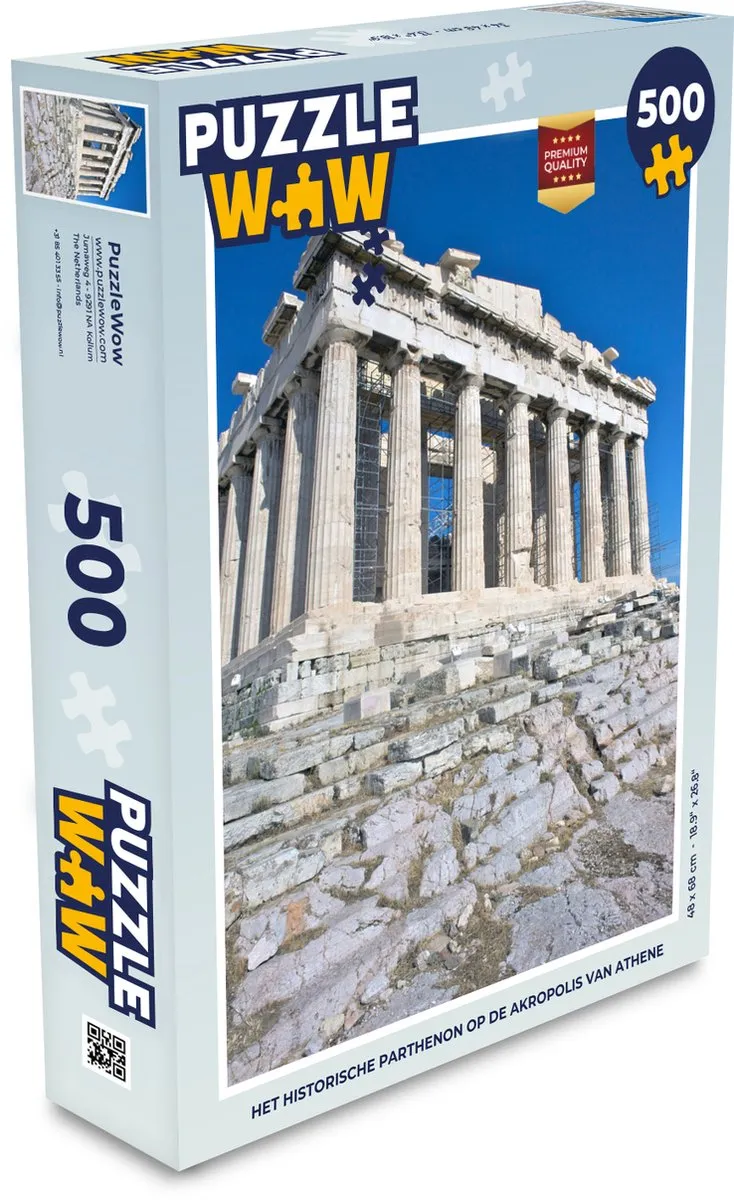 PuzzleWow Het Historische Parthenon Legpuzzel 500 Stuks - Multicolor