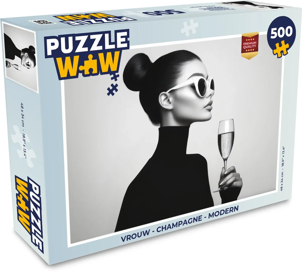 PuzzleWow Vrouw Champagne Legpuzzel 500 Stuks - 8721172700247