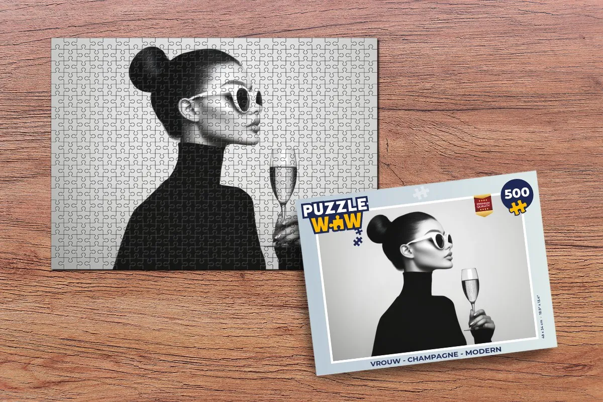 PuzzleWow Vrouw Champagne Legpuzzel 500 Stuks - 8721172700247