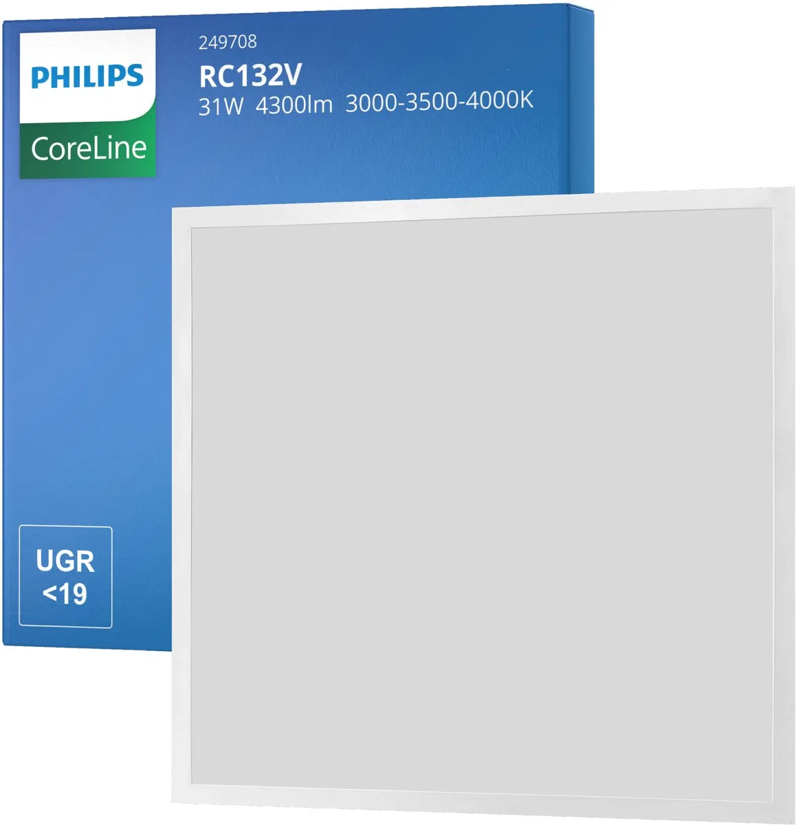 Philips LED CoreLine RC132V Paneel 31W 4300lm - Donkergroen