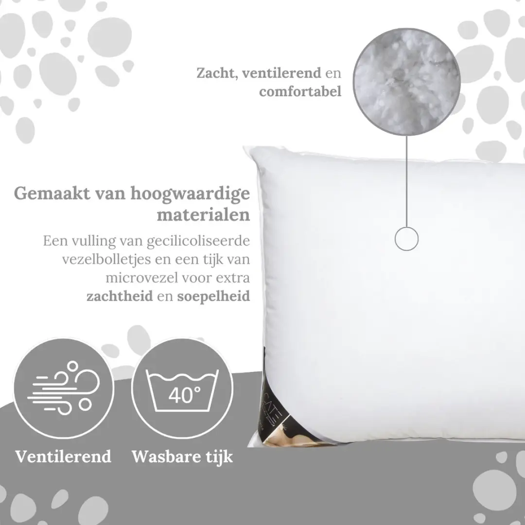 Ten Cate Hoofdkussen Nekklachten 60x70cm - 2 Stuks - Wit - afbeelding 3 van 6