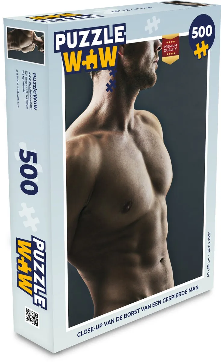 PuzzleWow Legpuzzel Close-up Gespierde Borst 500 Stuks