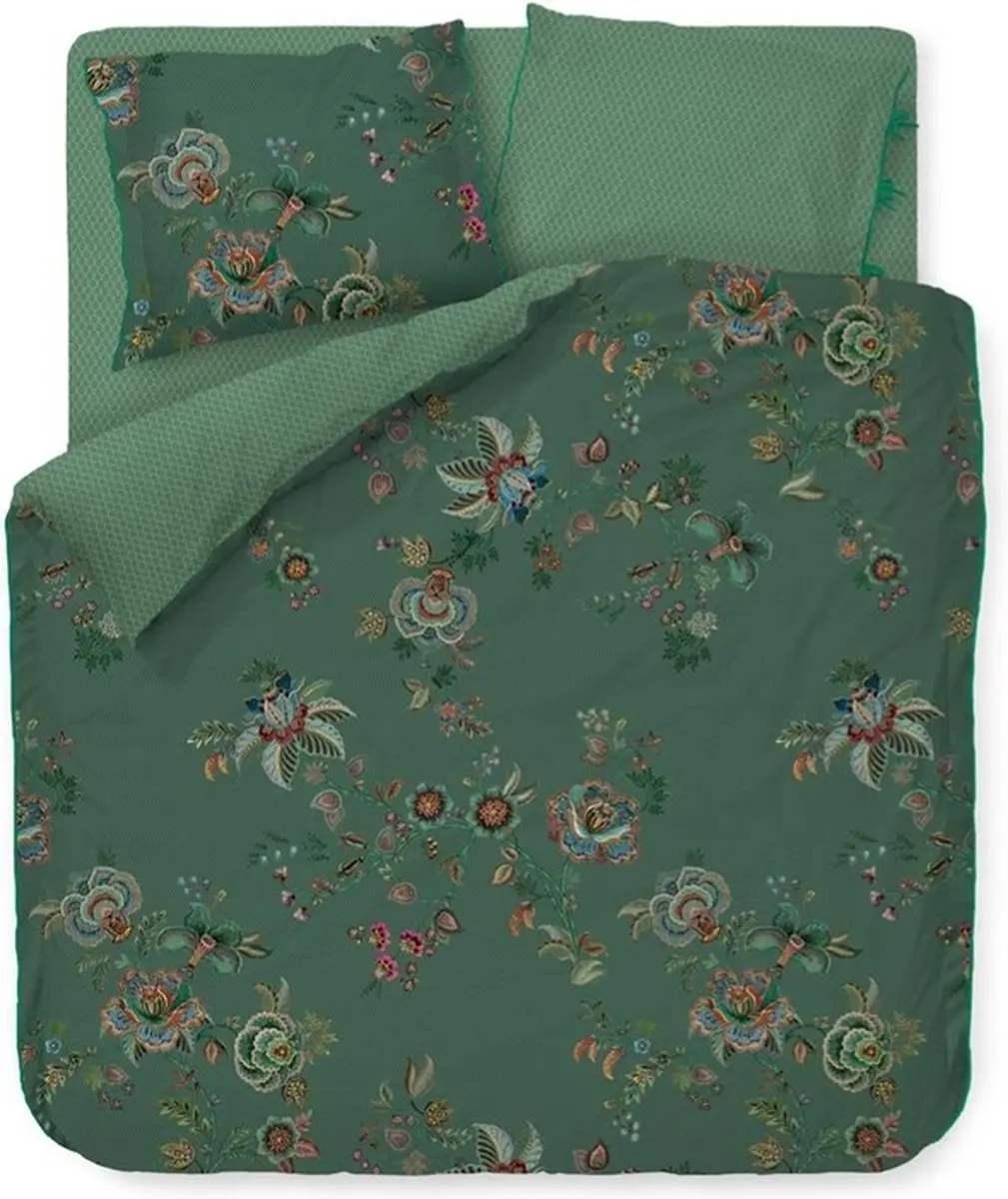 Pip Studio Dekbedovertrek Cece Fiore Green Lits-jumeaux