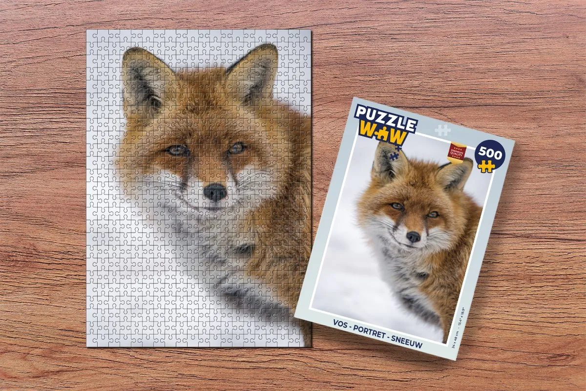 PuzzleWow Vos Portret Legpuzzel 500 Stuks - Multicolor