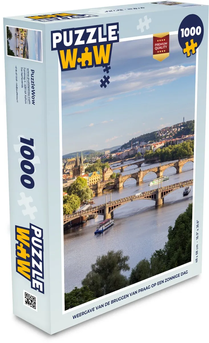 PuzzleWow Praag Legpuzzel 1000 Stuks - Multicolor