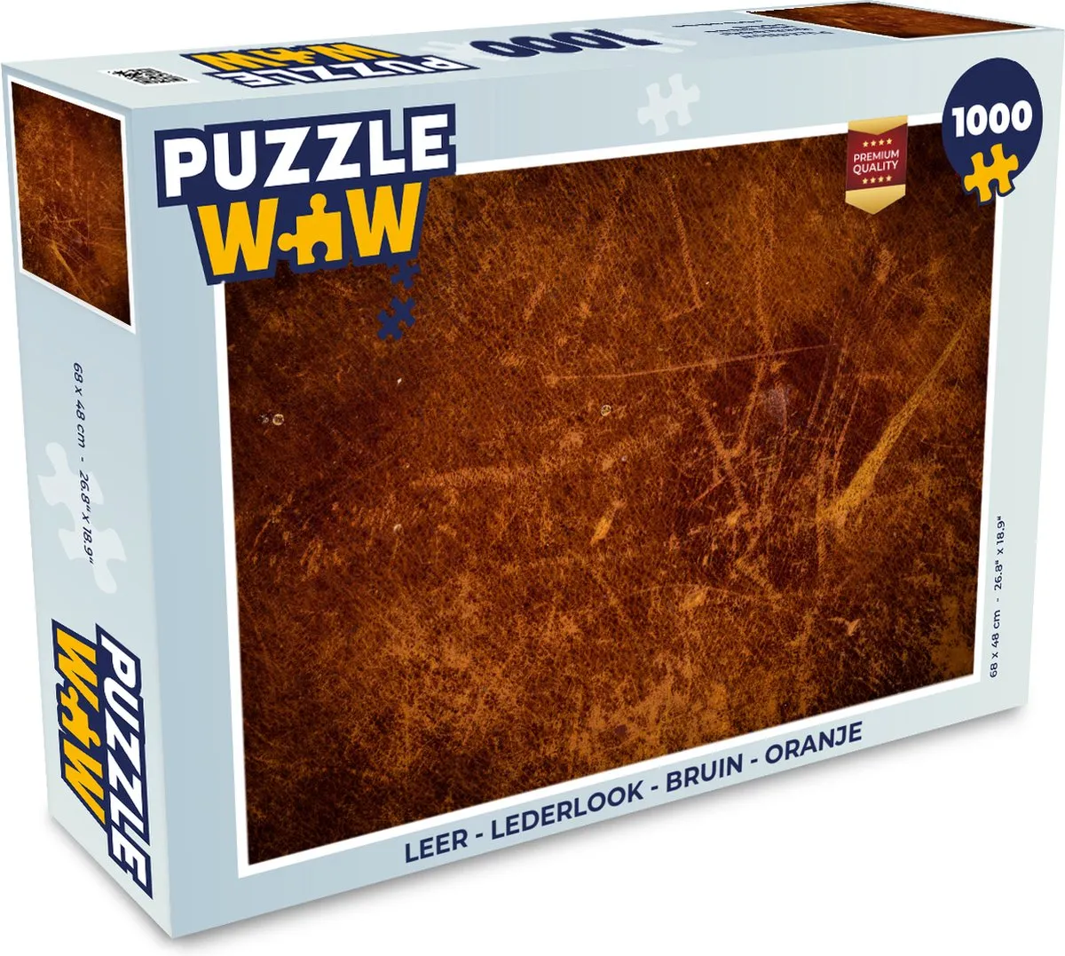 PuzzleWow Legpuzzel 1000 Stuks - Lederlook Multicolor