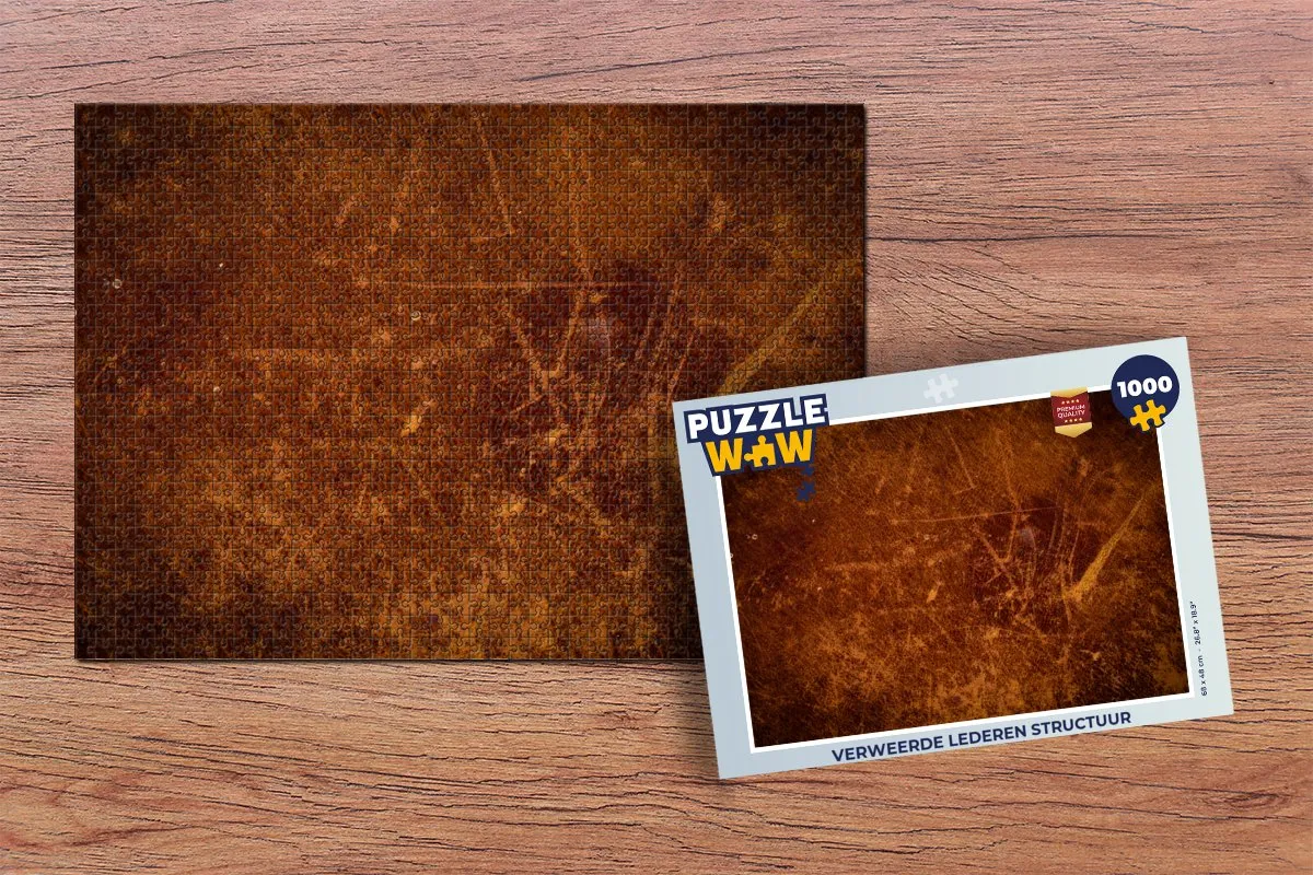 PuzzleWow Legpuzzel 1000 Stuks - Lederlook Multicolor